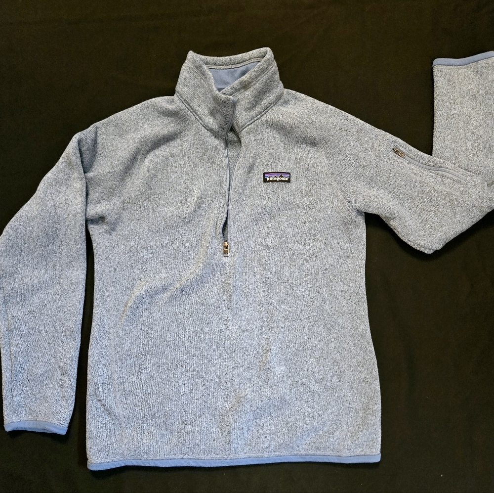 Patagonia Blueish-Gray Quarter-Zip Women Fleece Pullover M Activewear Outdoor